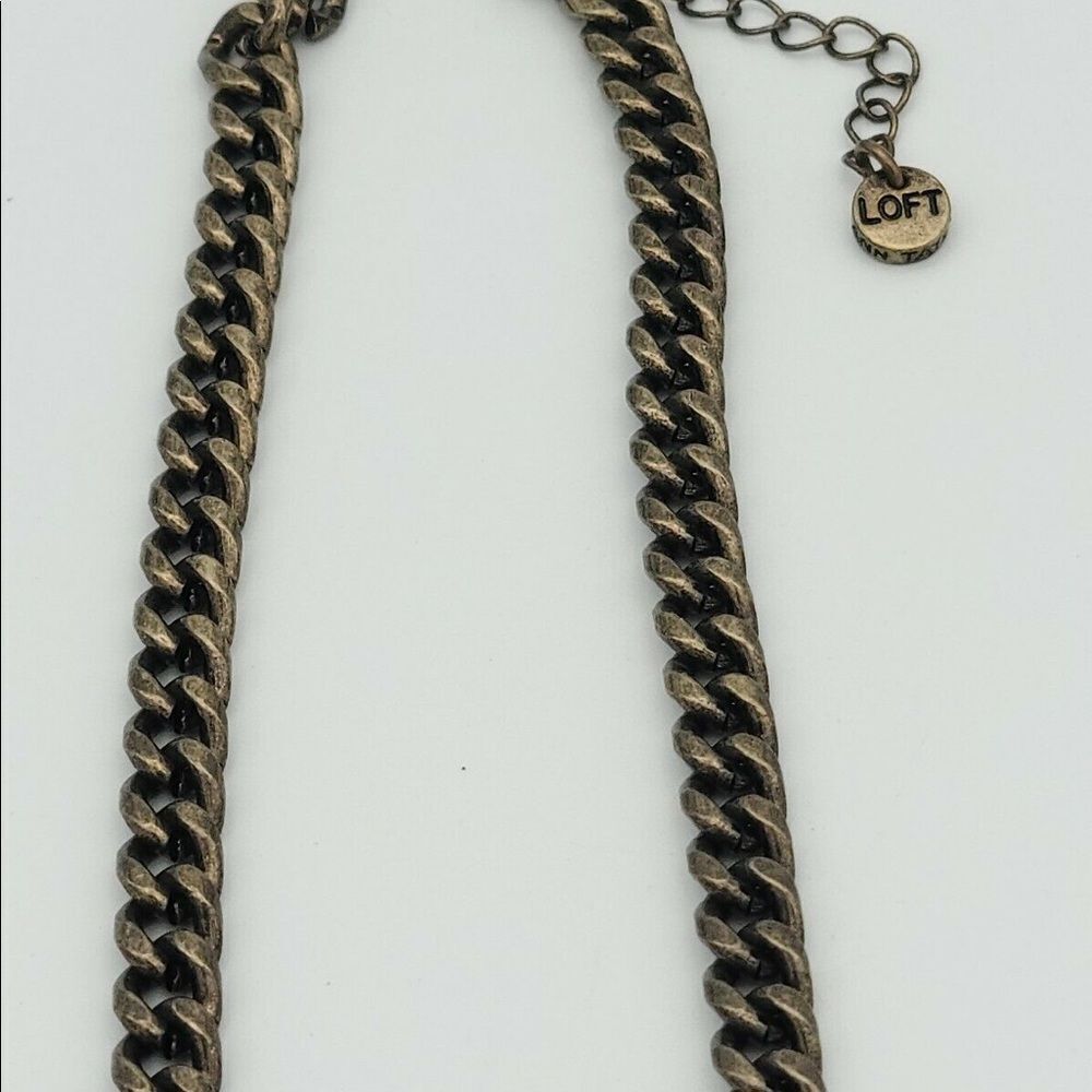 LOFT Gunmetal and Rhinestone Link Princess Necklace - Picture 10 of 12